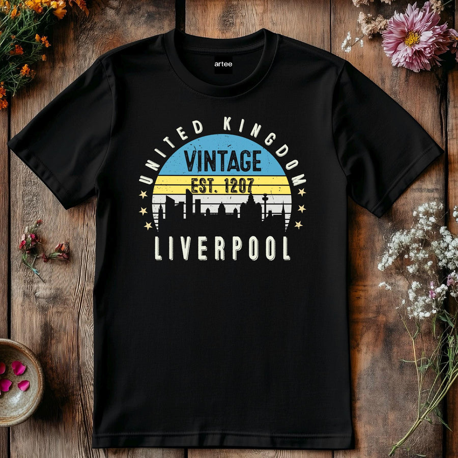 Liverpool T-Shirt United Kingdom Est. 1207 | Vintage UK City Shirt | England Souvenir Tee | Gift for Traveler | British 