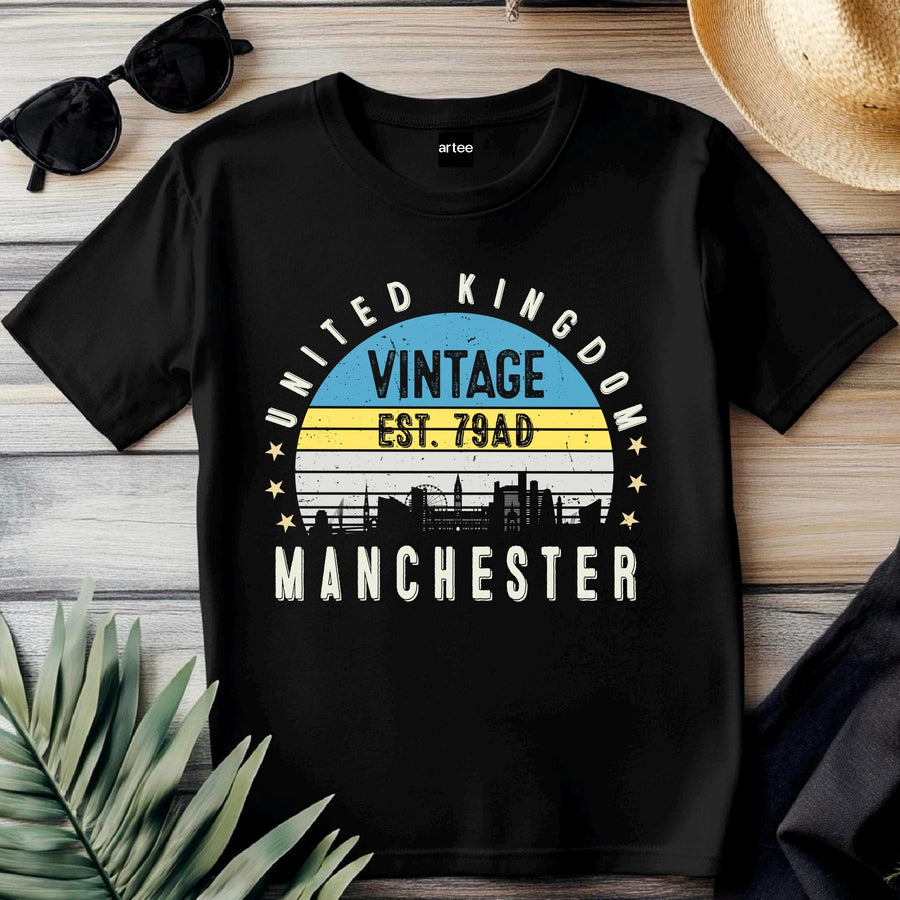 Manchester T-Shirt United Kingdom Est. 79 AD | Vintage UK City Shirt | British Heritage Tee | England Souvenir | Gift fo