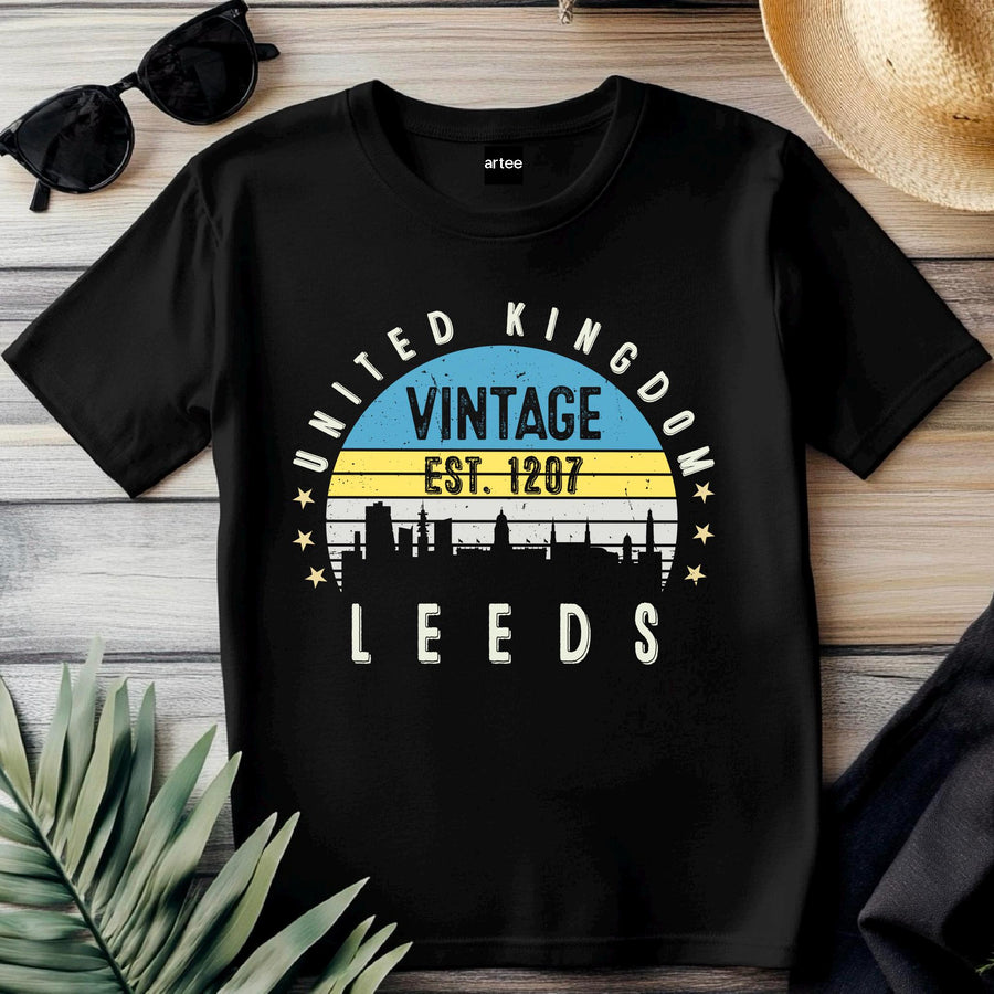 Leeds T-Shirt Est. 1207 | Vintage City Tee | British Heritage Shirt | England Souvenir | Retro Gift Idea