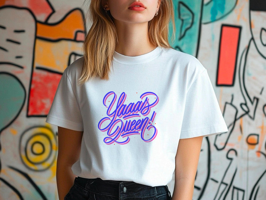 Yaaas Queen Bride T-Shirt – Bridal Party Shirt – Bachelorette Tee – Bride Squad Shirt – Wedding Celebration Gift – Fun B