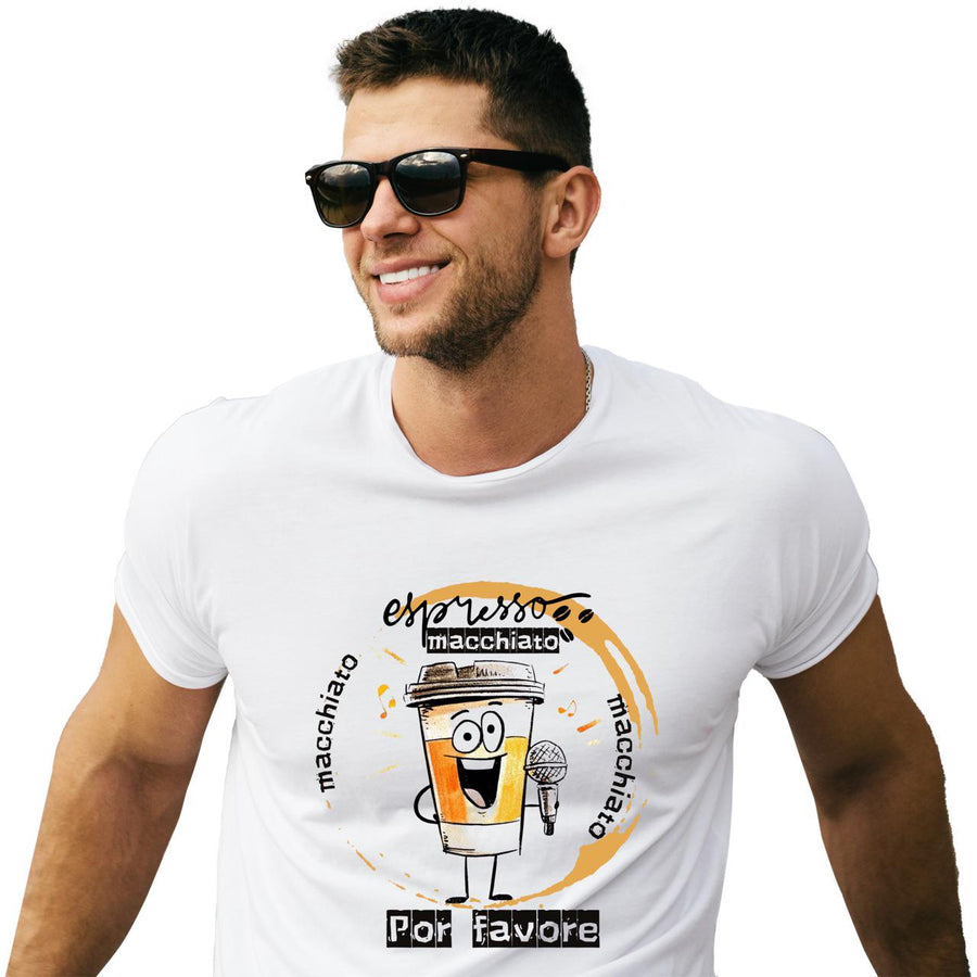 Espresso Macchiato Por Favore T-Shirt | Estonia Eurovision Fan Shirt | Tommy Cash inspired | Funny Music Slogan T-Shirt 