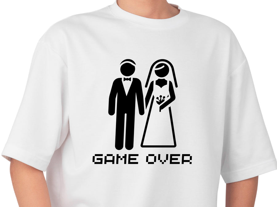 Funny Groom Shirt – Game Over Wedding T-Shirt – Bachelor Party Tee for Men – Just Married Gift – Husband Shirt – Wedding