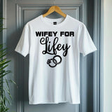 Wifey for Lifey T-Shirt – Cute Wedding Shirt with Rings – Bride Gift – Bachelorette Party Tee – Just Married Shirt for H