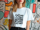 Bride Getting Hot Before Tying the Knot T-Shirt – Funny Bachelorette Party Tee – Bride Workout Shirt – Wedding Gym Outfi
