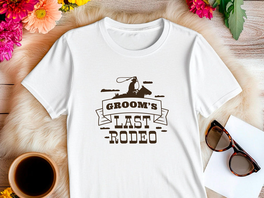 Groom’s Last Rodeo T-Shirt – Funny Stag Party Shirt for Men – Bachelor Party Tee – Western Wedding Outfit – Groomsman Gi