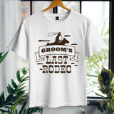 Groom’s Last Rodeo T-Shirt – Funny Stag Party Shirt for Men – Bachelor Party Tee – Western Wedding Outfit – Groomsman Gi