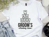 Grooms Drinking Team T-Shirt – Funny Wedding Stag Party Shirt – Bachelor Party Tee for Men – Groom Squad Drinking Shirt