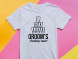 Grooms Drinking Team T-Shirt – Funny Wedding Stag Party Shirt – Bachelor Party Tee for Men – Groom Squad Drinking Shirt