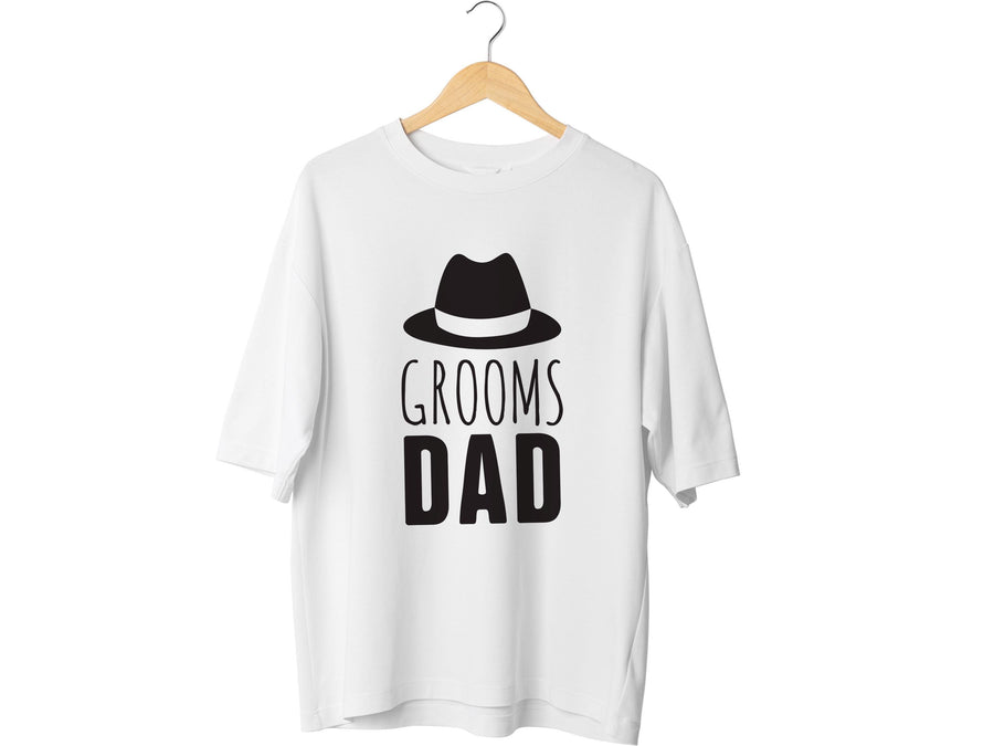 Groom Dad Black Heat T-Shirt – Wedding Stag Party Shirt for Men – Funny Groom’s Dad Tee – Bachelor Party Outfit – Groom 