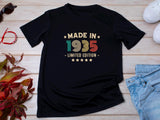 90th Birthday T-Shirt | Vintage 1935 Limited Edition | Funny 90th Gift for Men | Classic 90th Shirt for Him