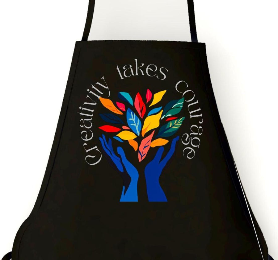 Creativity Takes Courage Apron – Artist Apron for Men & Women, Art Teacher Gift, Henri Matisse Inspired Painting Apron