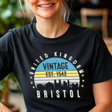 Bristol Est. 1542 T-Shirt – Vintage United Kingdom Unisex Tee – Retro British City Shirt – UK Heritage Gift – Old Englan
