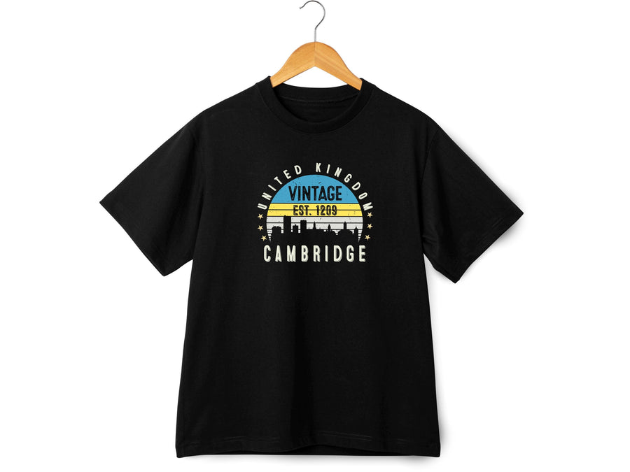 Cambridge Est. 1209 T-Shirt – Vintage United Kingdom Tee – Retro UK City Shirt – British Heritage Gift – Unisex England 