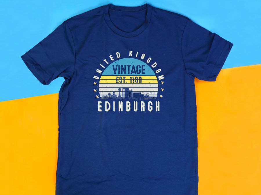 Edinburgh Est. 1130 T-Shirt – Vintage United Kingdom Tee – Retro UK City Shirt – British Heritage Gift – Unisex England 