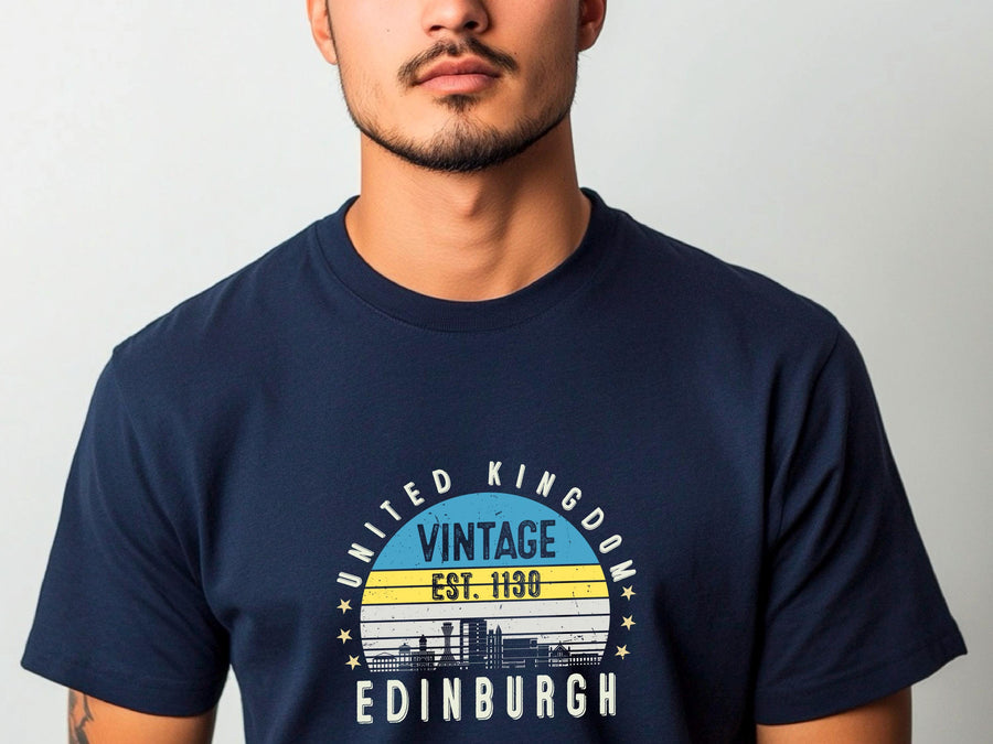 Edinburgh Est. 1130 T-Shirt – Vintage United Kingdom Tee – Retro UK City Shirt – British Heritage Gift – Unisex England 