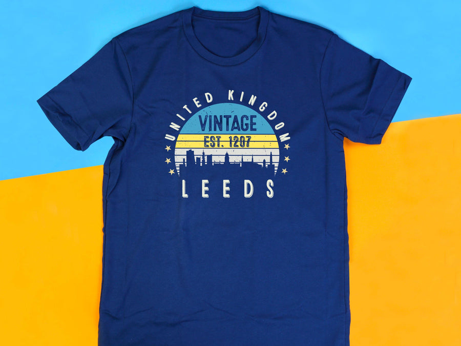 Leeds T-Shirt Est. 1207 | Vintage City Tee | British Heritage Shirt | England Souvenir | Retro Gift Idea