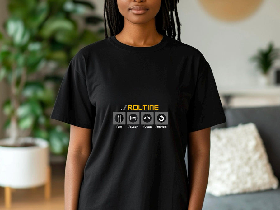 Developer Routine Shirt, Eat Sleep Code Repeat Tee, Funny Programmer T-Shirt, Software Engineer Gift, Coding Unisex Shir