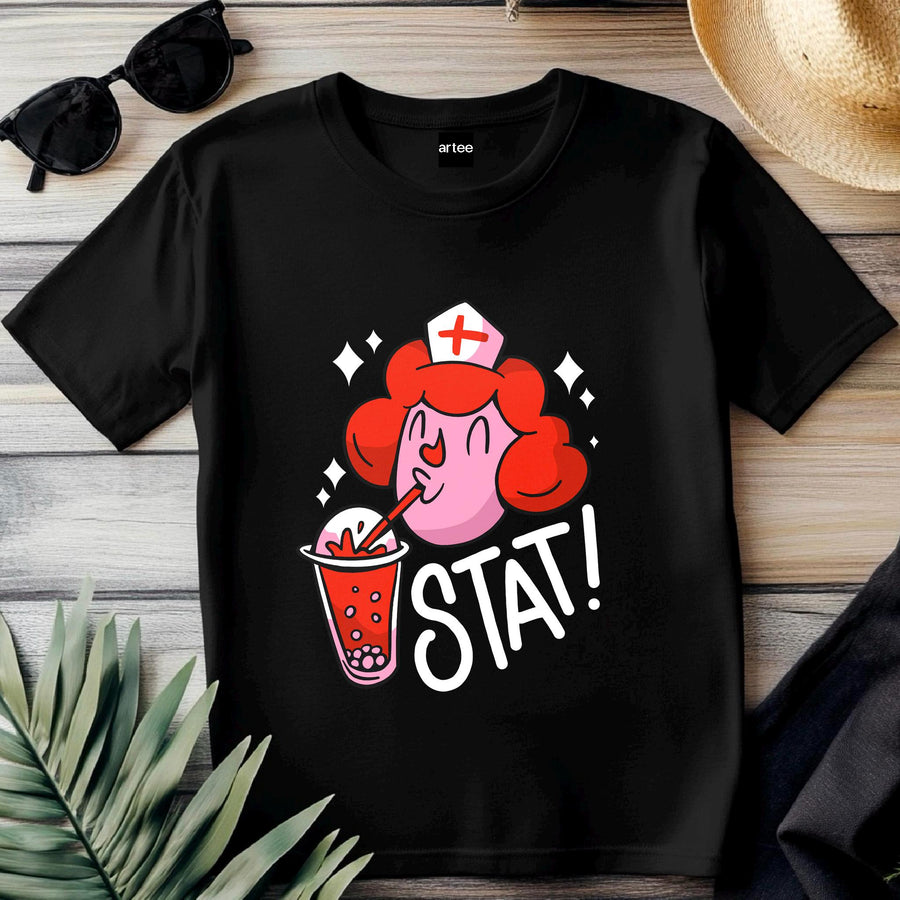 Funny Nurse Shirt, Boba Tea Lover Tee, Bubble Tea Gift T-Shirt for Nurses, Cute Medical Worker Tee, Nursing Life Shirt