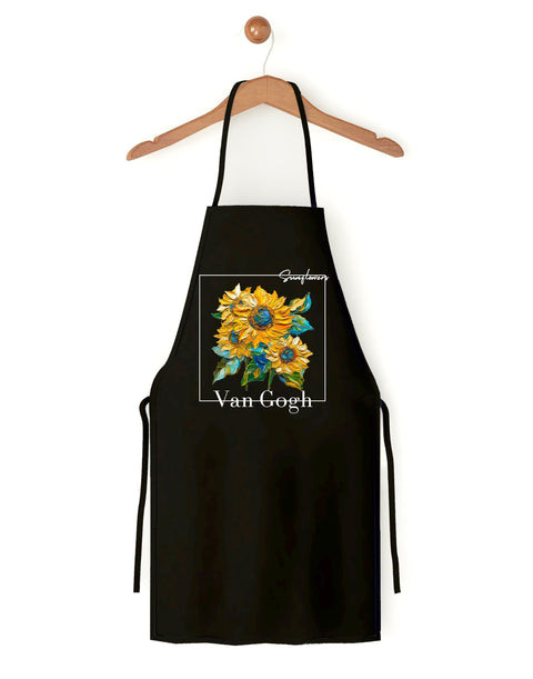 Van Gogh Sunflowers Apron | Artist Painting Apron | Sunflowers Kitchen Apron | Gift for Artists and Painters | Van Gogh Art Apron