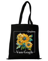 Van Gogh Sunflowers Tote Bag – Canvas Art Tote, Sunflowers Shopping Bag, Vincent Van Gogh Art Print