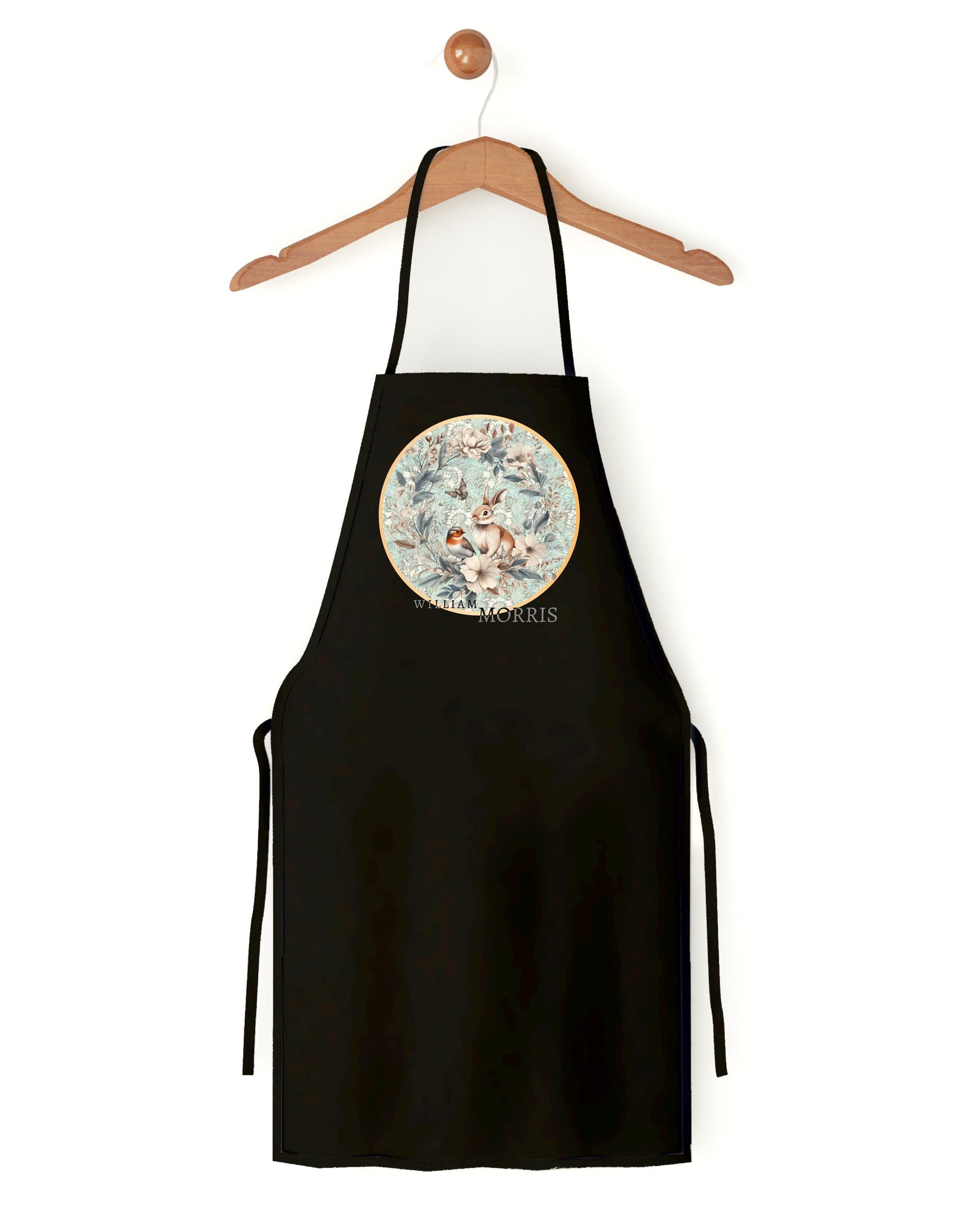 William Morris Rabbit & Bird Apron – Botanical Art Apron, Gift for Her or Him, Painting or Cooking Apron