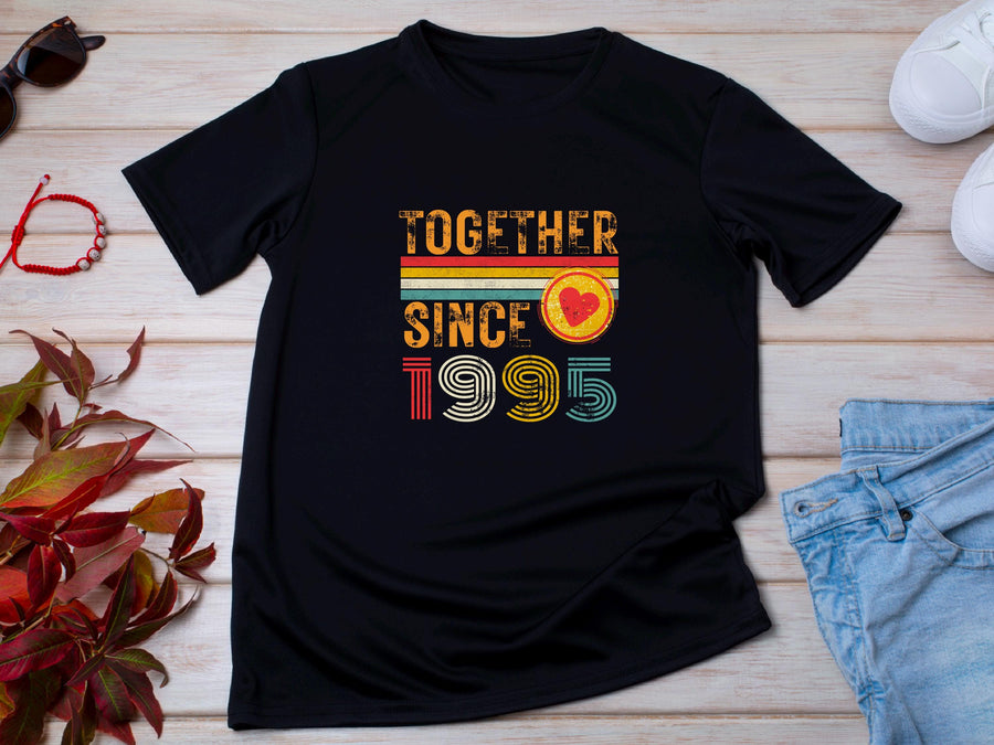 Together Since 1995 Shirt, Custom Year Couple Shirts, Matching Couple Tee, Anniversary Gift for Husband Wife