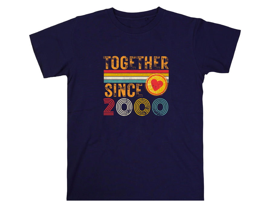 Custom Year 2000 Together Since T-Shirt, Retro Love Shirt, Couple Anniversary Gift, Husband Wife Matching Tee,  Valentin