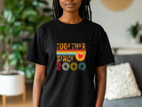 Custom Year 2000 Together Since T-Shirt, Retro Love Shirt, Couple Anniversary Gift, Husband Wife Matching Tee,  Valentin