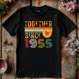 Customise Anniversary Tee 1955, Together Since T-Shirt, Couple Gift, Wedding Anniversary Shirt, Unisex Love Tee