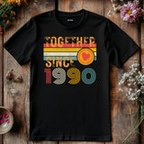 35th Anniversary Shirt, Est. 1990 Matching Couple Tees, Wifey & Hubby Gift, Married Since 1990 Custom Husband and Wife T