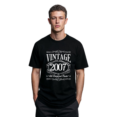 2007 Vintage - All Original Parts T-Shirt, 18th Birthday Gift for Him, Funny 18th T-Shirt, 18th Gifts for Men