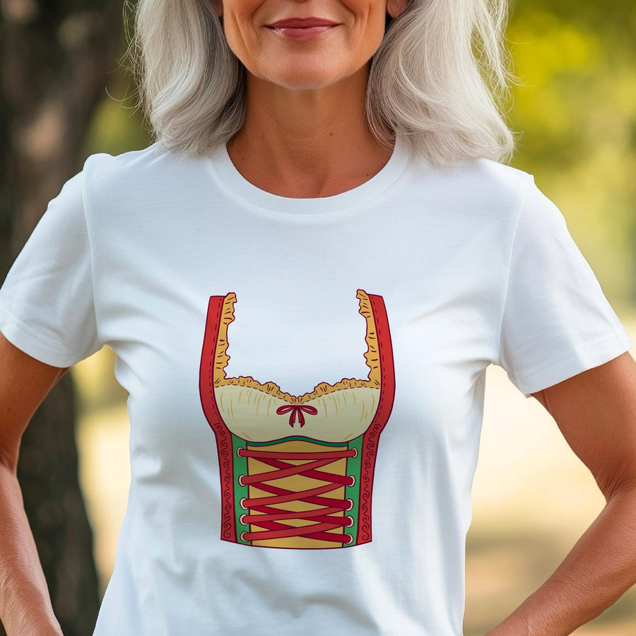 Oktoberfest Woman Costume T-Shirt, Bavarian Dirndl Style Tee, German Beer Festival Shirt, Funny Prost Shirt, Munich Part