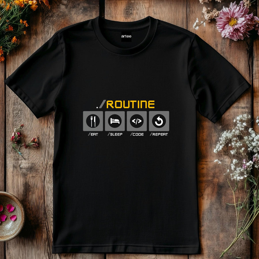 Developer Routine Shirt, Eat Sleep Code Repeat Tee, Funny Programmer T-Shirt, Software Engineer Gift, Coding Unisex Shir