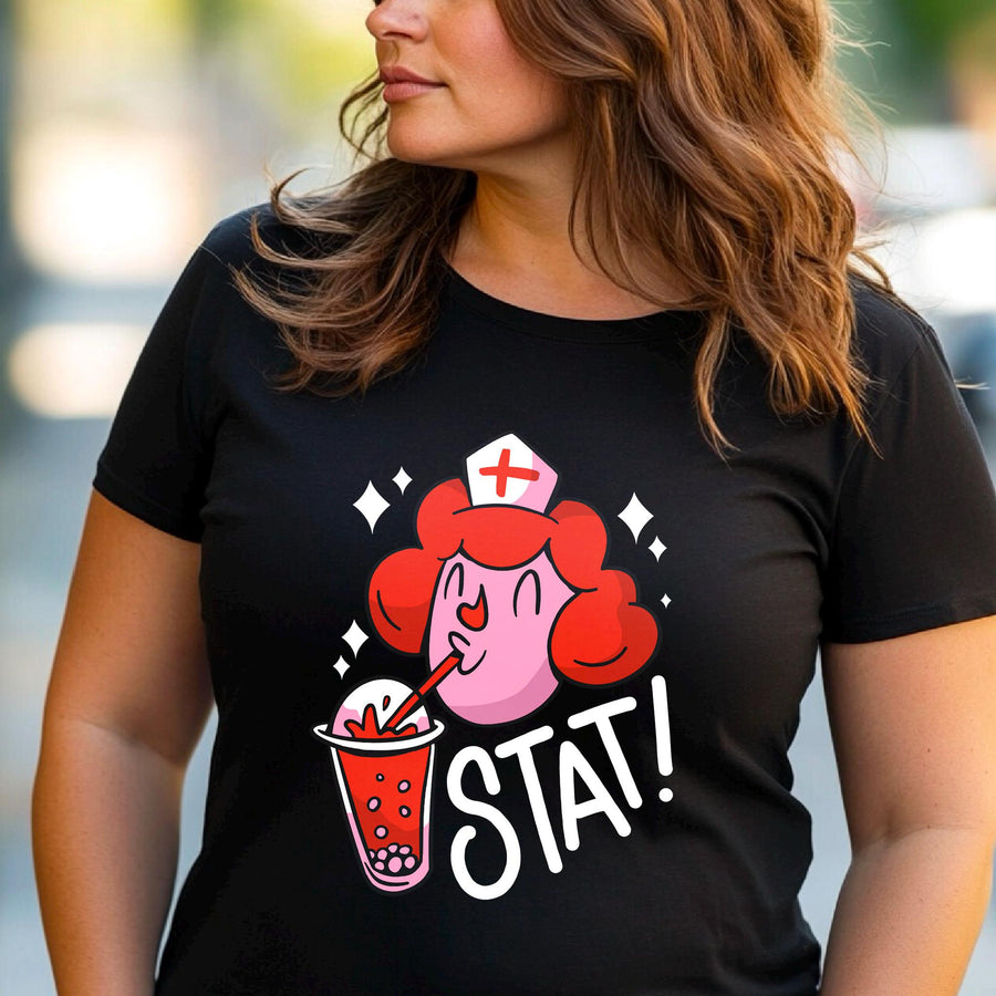 Funny Nurse Shirt, Boba Tea Lover Tee, Bubble Tea Gift T-Shirt for Nurses, Cute Medical Worker Tee, Nursing Life Shirt