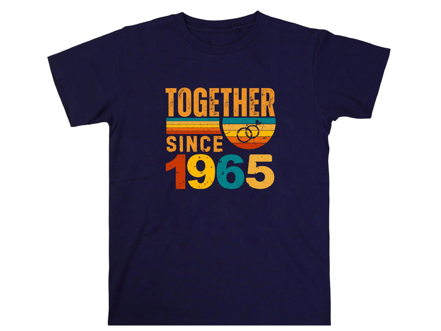 Matching Couple Tee, Husband Wife Unisex Shirt, Est 1965 Love Gift, Rings Together Since 1965 Shirt – 60th Anniversary T