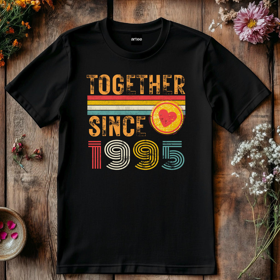 Together Since 1995 Shirt, Custom Year Couple Shirts, Matching Couple Tee, Anniversary Gift for Husband Wife