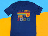 Custom Year 2000 Together Since T-Shirt, Retro Love Shirt, Couple Anniversary Gift, Husband Wife Matching Tee,  Valentin