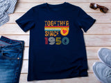 Annoying Each Other Since 1950 T-Shirt – Funny Anniversary Gift for Couple – Husband Wife Valentine’s Day or Wedding Gif