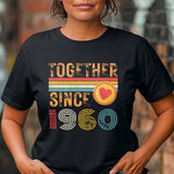 Customise Anniversary Tee 1960, Together Since T-Shirt, Couple Gift, Wedding Anniversary Shirt, Unisex Love Tee