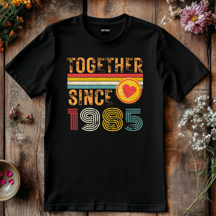 Anniversary Shirt for Couple Est. 1985, Matching Wifey & Hubby Tees, Custom Husband and Wife Gift, 40th Anniversary T-Sh