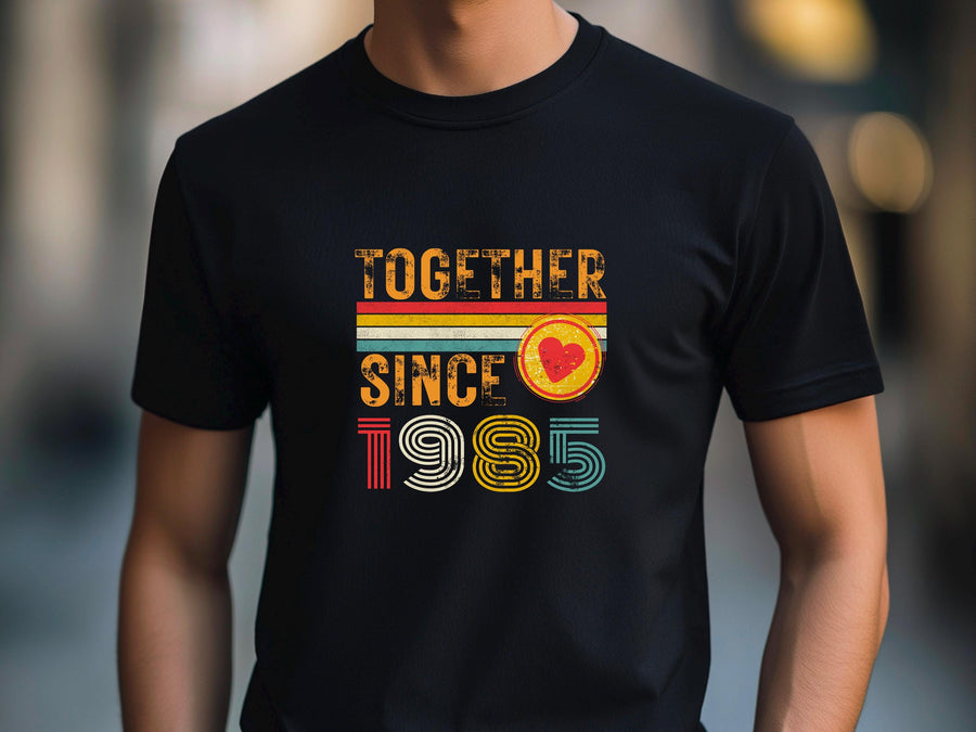 Anniversary Shirt for Couple Est. 1985, Matching Wifey & Hubby Tees, Custom Husband and Wife Gift, 40th Anniversary T-Sh