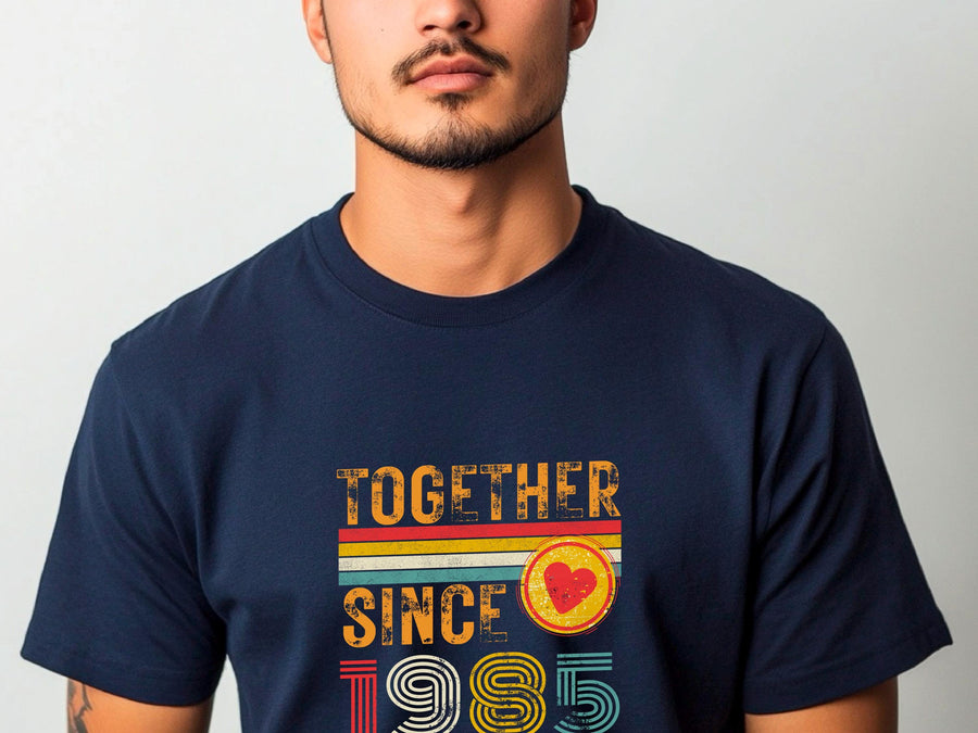 Anniversary Shirt for Couple Est. 1985, Matching Wifey & Hubby Tees, Custom Husband and Wife Gift, 40th Anniversary T-Sh