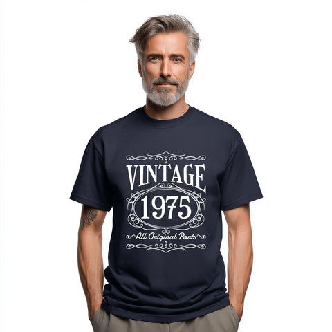 Vintage 1975 T-Shirt, 49th Birthday Gift, All Original Parts Tee