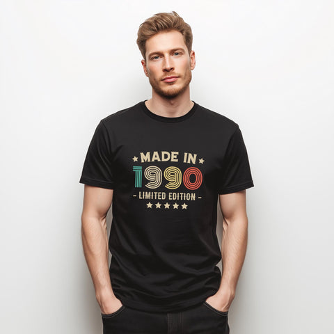 35th Birthday T-Shirt | Vintage 1990 Limited Edition | Funny 35th Gift for Men | Classic 35th Shirt for Him