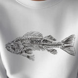Fish Skeleton Shirt, Vintage Fish Bone Tee, Minimalist Fishing Shirt, Fisherman Dad Gift, Nature Aesthetic Graphic Tee