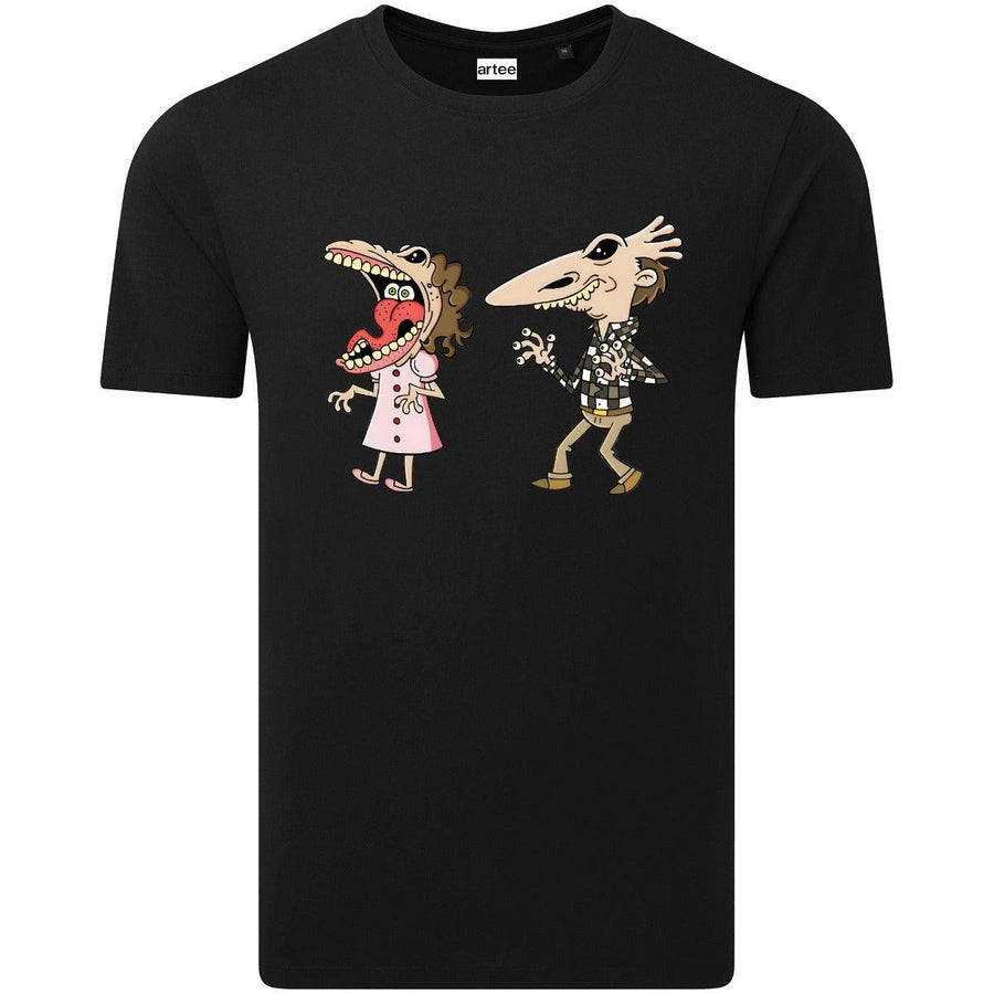 Beetlejuice Adam and Barbara Mask Graphic Organic Cotton T-Shirt