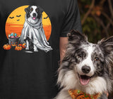 Halloween T-Shirt Border Collie Dog Halloween Shirt Pumpkin Bat Design Spooky Season Tee For Men Women & Kids