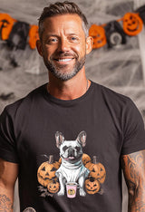 Halloween T-Shirt French Bulldog Dog Halloween Shirt Pumpkin Bat Design Spooky Season Tee For Men Women & Kids