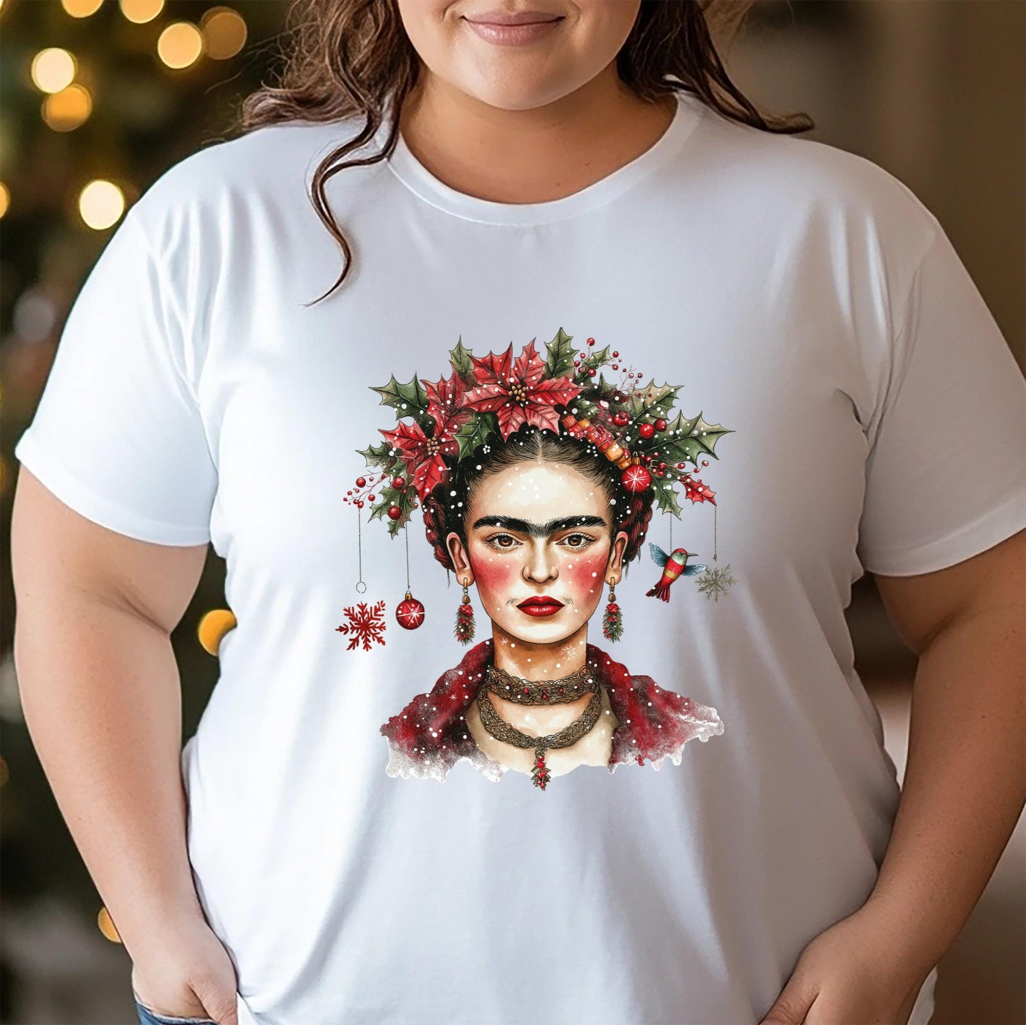 Frida Kahlo Christmas Shirt – Festive Frida T-Shirt, Feminist Holiday Tee, Latina Power Gift, Strong Women Xmas Top, Mexican Art Lover Shirt