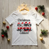 Cat Christmas Shirt – Meowy Christmas Cat Lover T-Shirt, Cute Cat Mom Xmas Gift, Holiday Catmas T-shirt, Festive Christm
